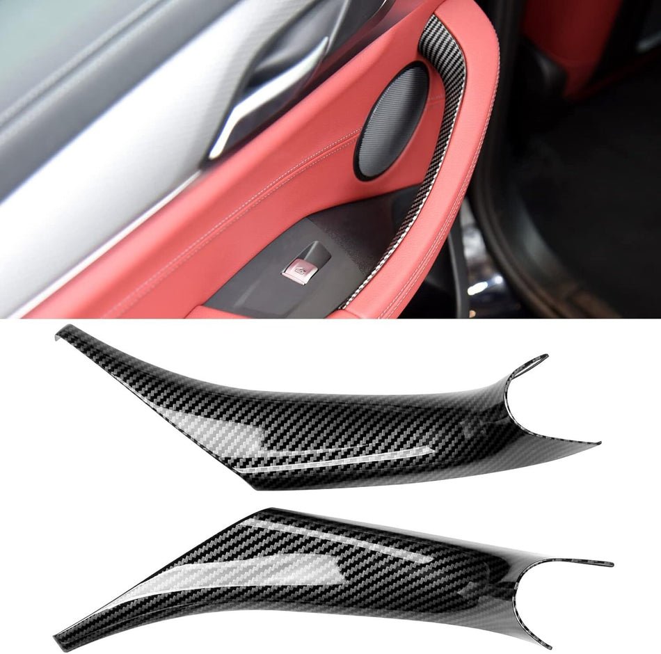 SPCRSO Compatible with BMW X3 G01 X4 G02 2018–2024 Door Handle Covers, 2PCS Interior Pull Handle Cover Trim, Left & Right Side, Anti-Melt Upgrade