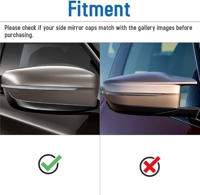 SPCRSO Dry Carbon Fiber Mirror Cap Overlays for BMW 3 Series G20, 4 Series G22 G23 G26, 5 Series G30, 6 Series G32, 7 Series G11 G12, 8 Series G14 G15 G16 Mirror Caps (Add-On Style)