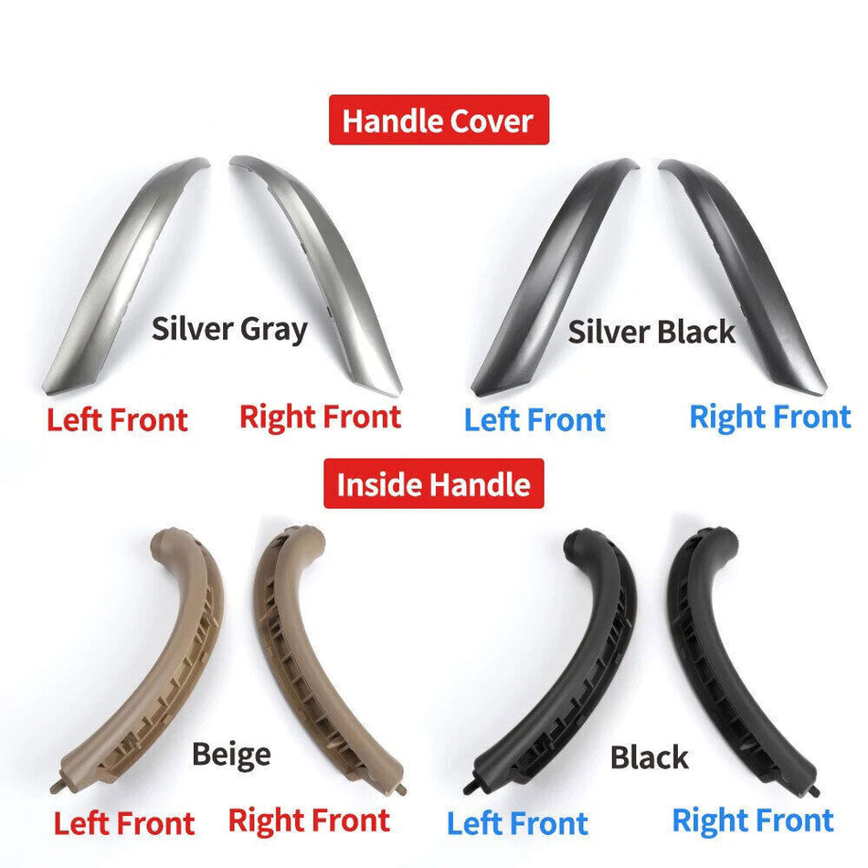 SPCRSO Front Inner Handle Door Panel Pull Decoration Trim Cap For BMW X5 E53 1999-2006