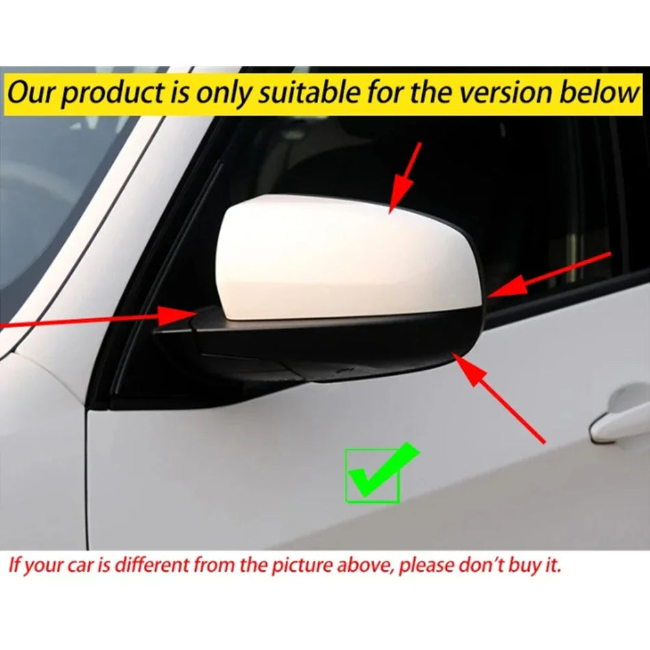 SPCRSO Real Carbon Fiber Mirror Covers for BMW X5 X6 E70 E71 (2008–2013) – OEM Replacement, Gloss 3×3 Twill Weave Finish