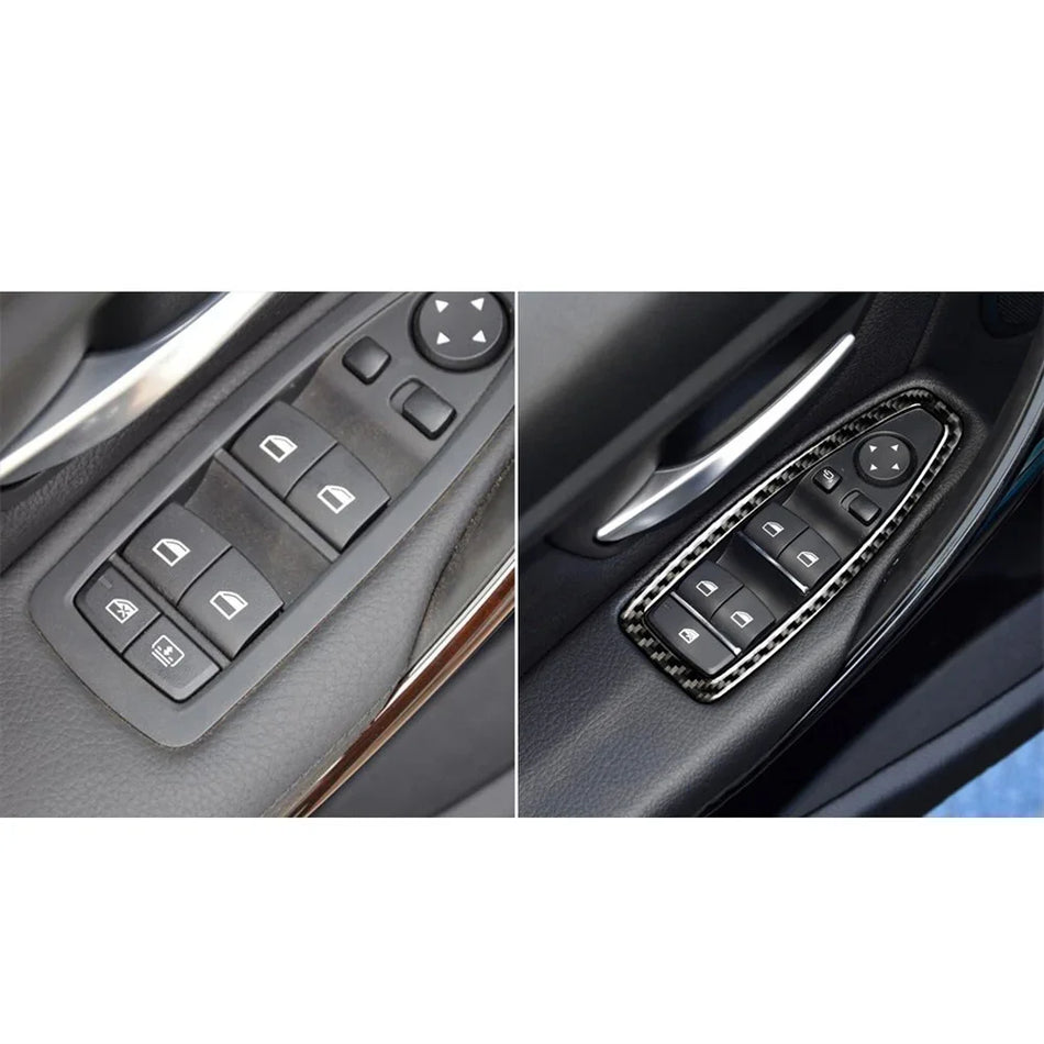 Cubierta de la ventana de fibra de carbono SPCRSO: Kit de estilo interior 4pcs para BMW Serie 1 F20 F21 (2012–2018)