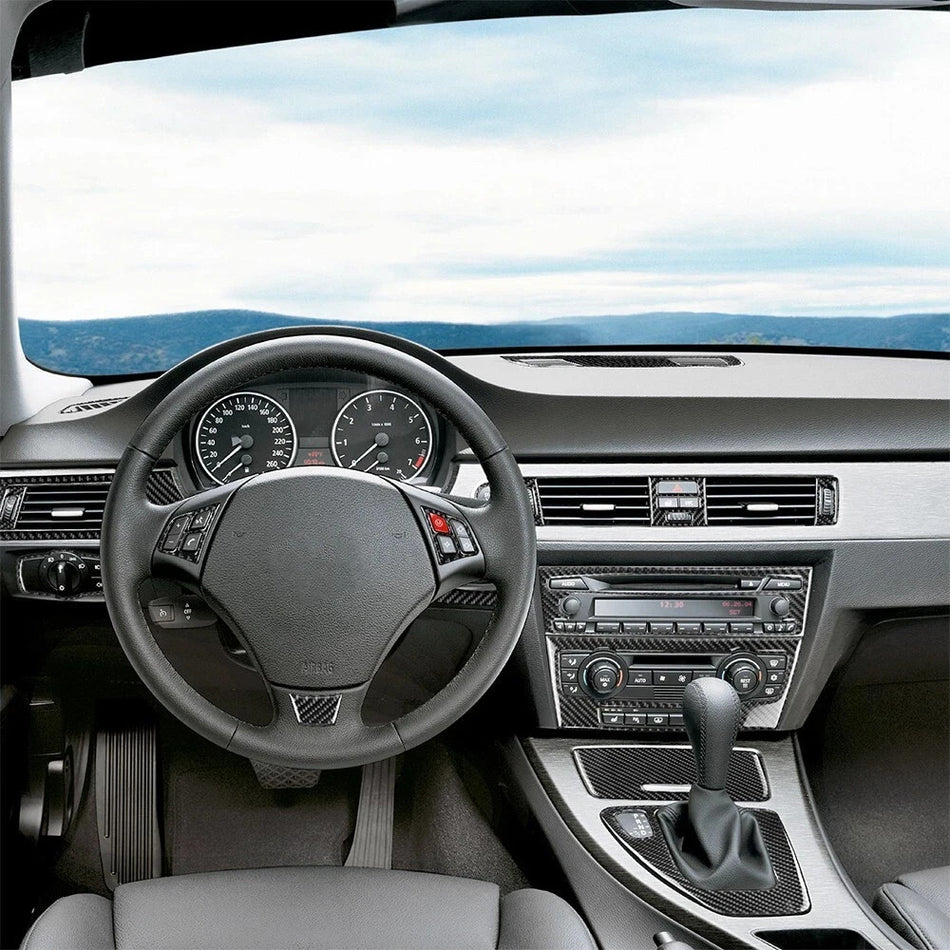 SPCRSO Carbon Fiber Interior Trim Kit for BMW 3 Series M3 E92 2007–2013 – Left-Hand Drive, Black Finish