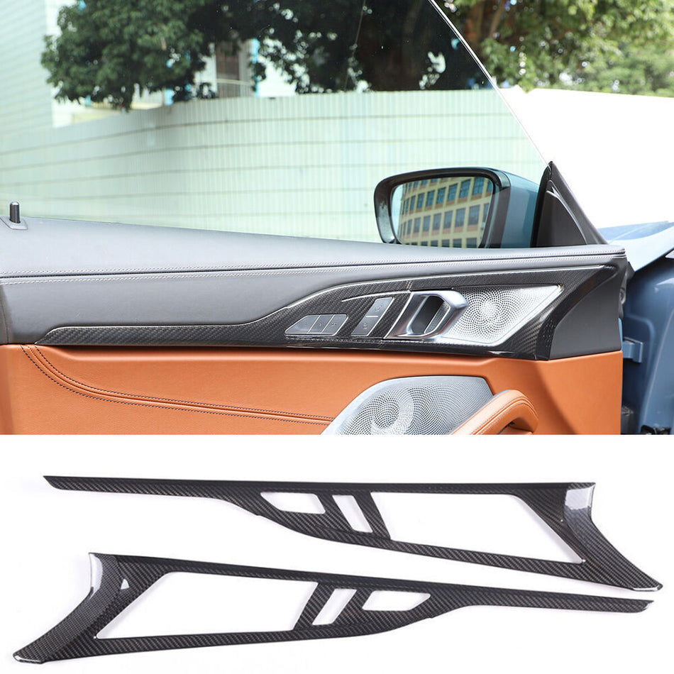 Real Carbon Fiber Interior Door Handle Panel Trim | BMW 8 Series G14 G15 2019-2024 SPCRSO
